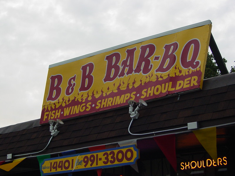 Storefront signs in Bedford Heights