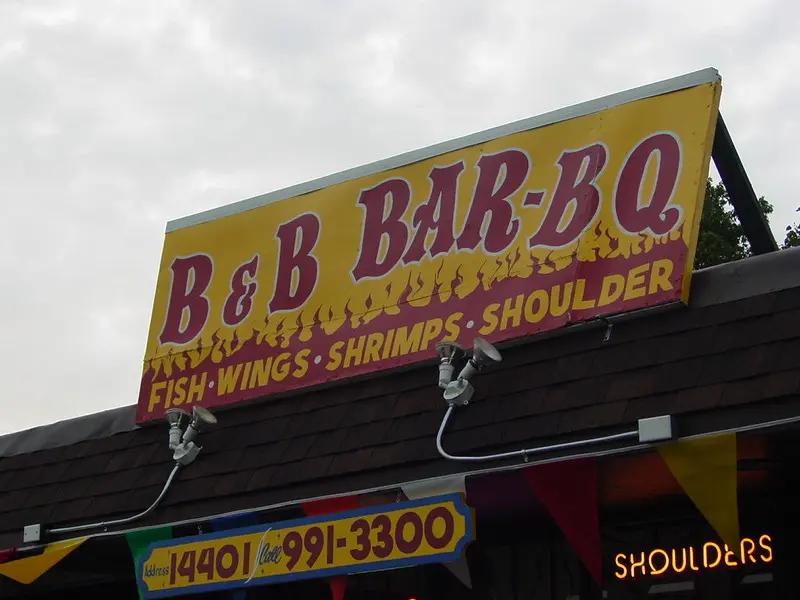 Storefront signs in Bedford Heights