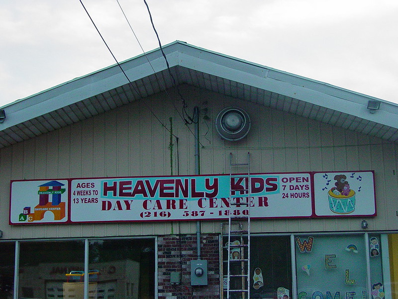 Storefront signs in Garfield Heights