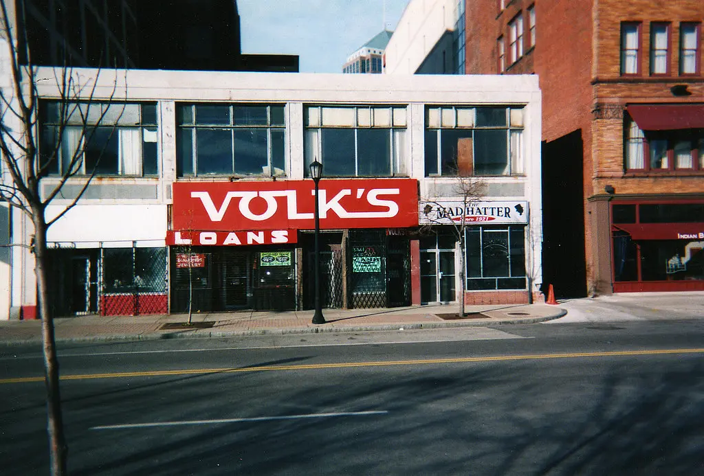 Storefront signs in Maple Heights